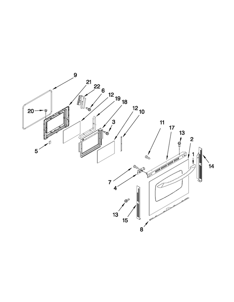 Lower Door Parts Diagram and Parts List for MGR6751BDW19  Maytag Range