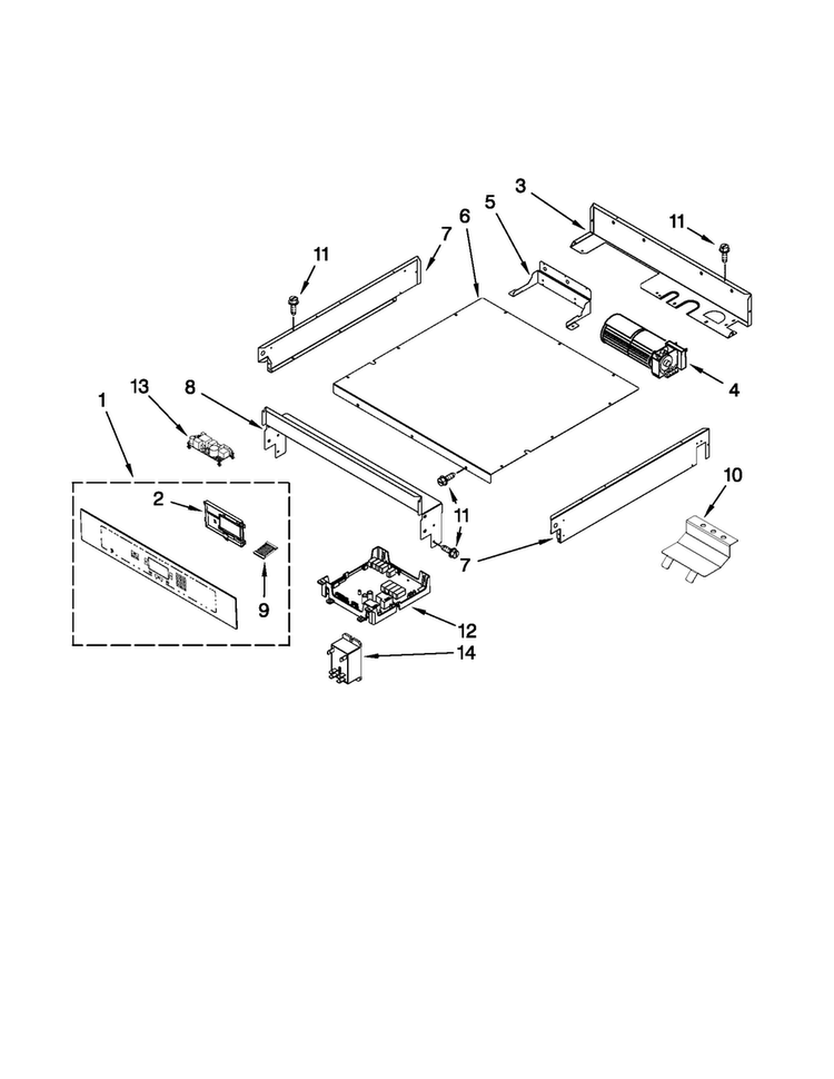 Control Panel Parts Diagram and Parts List for JJW2830WB00  Jenn-Air Wall Oven