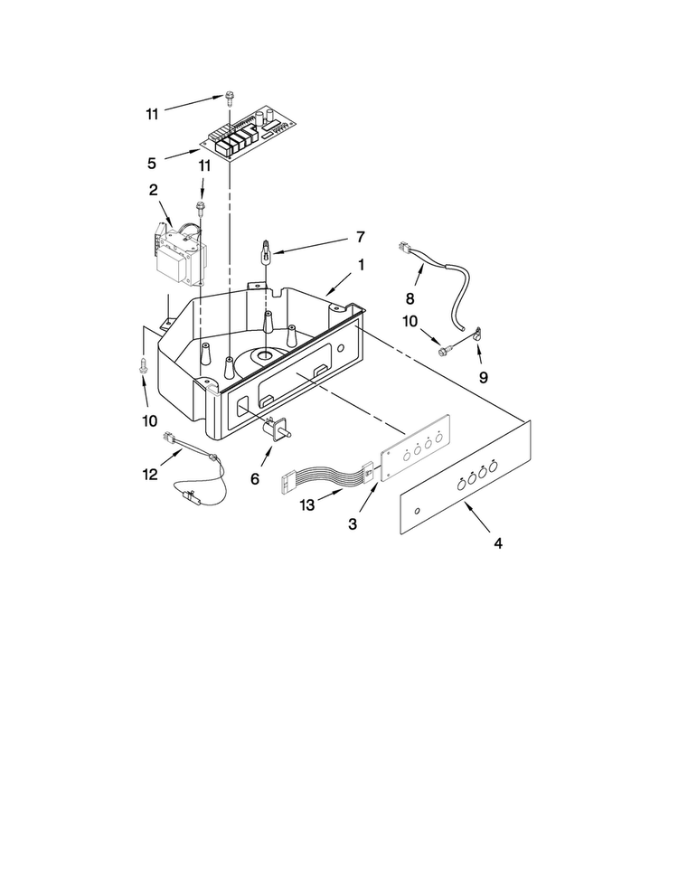 Control Panel Parts Diagram and Parts List for JIM158XBCX3  Jenn-Air Ice Maker