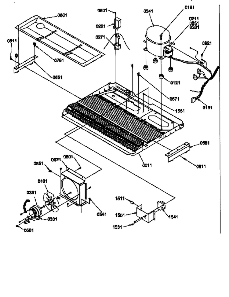 Machine Compartment Diagram and Parts List for SCD25TW-P1190426WW  Amana Refrigerator