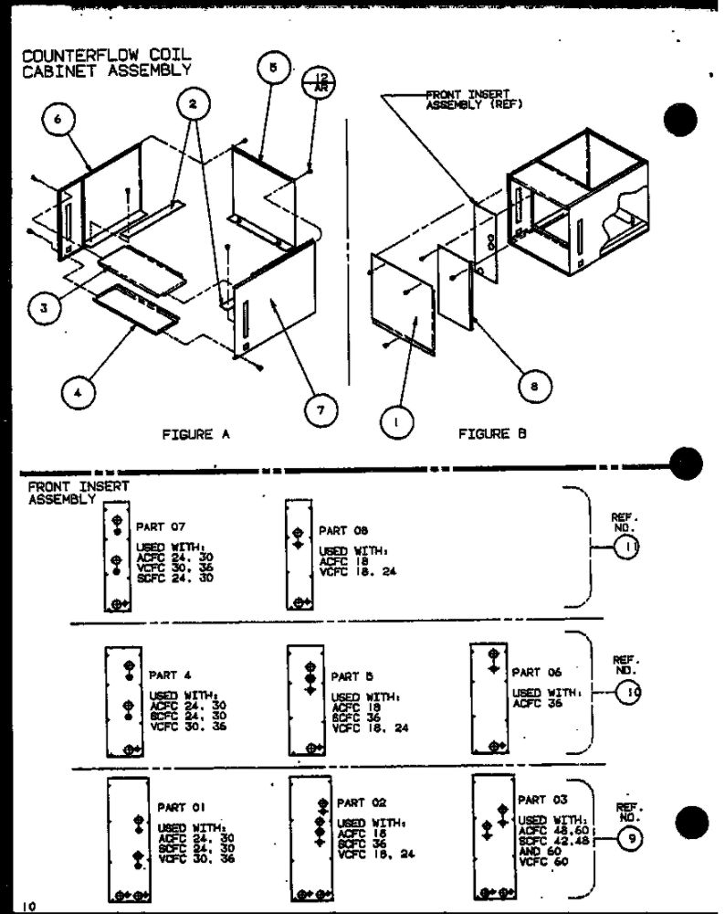 Counterfow Coil Cabinet Assembly Diagram and Parts List for CCU24 P1101803C Amana Air Conditioner