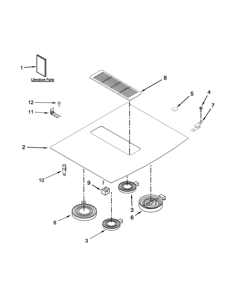 Cooktop Parts Diagram and Parts List for JES9800CAS02  Jenn-Air Range