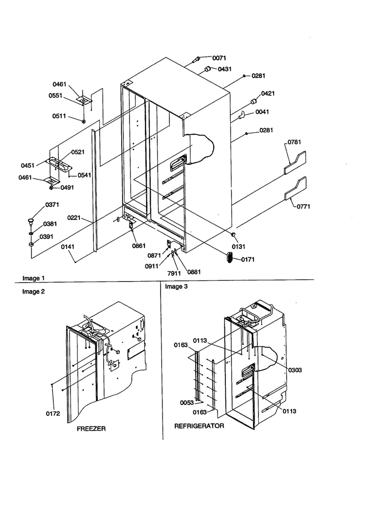 Cabinet Diagram and Parts List for SCD23VBW-P1315305WW  Amana Refrigerator