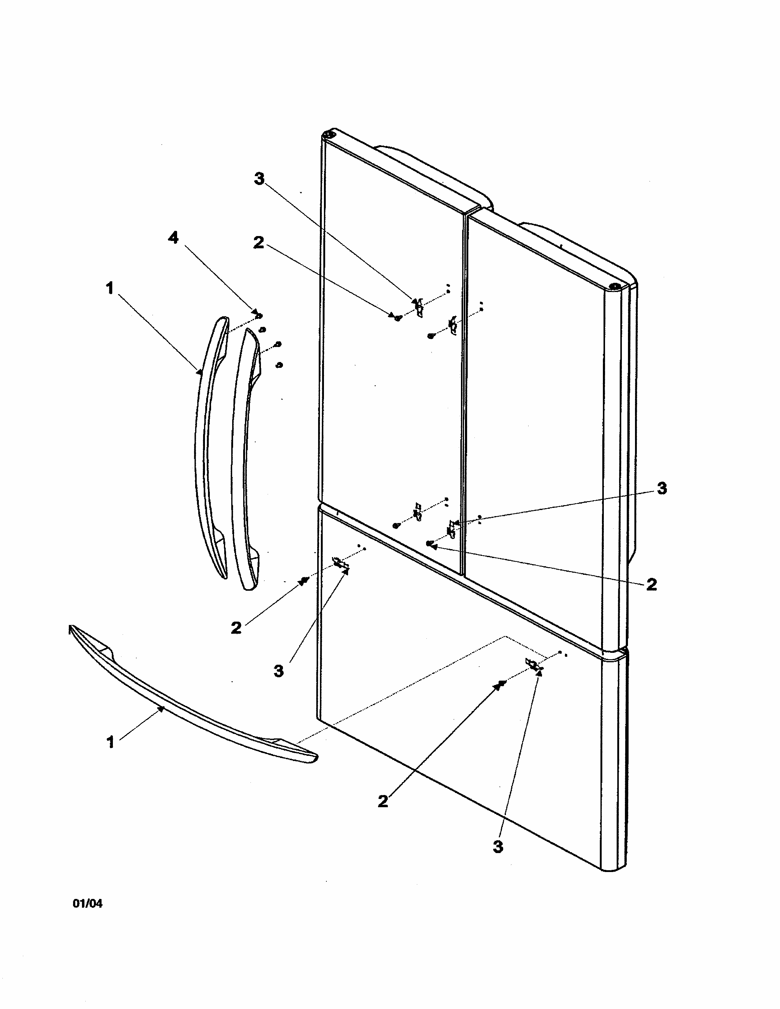 Handles & Trim Diagram and Parts List for 59673502203  Kenmore Refrigerator