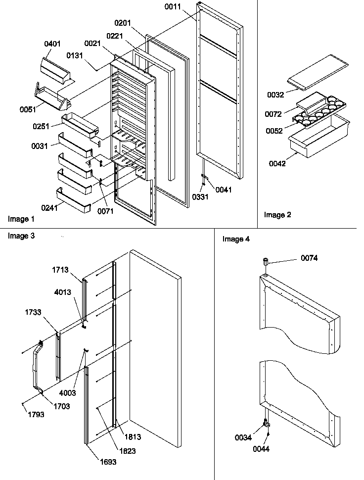 Ref Door And Accessories Diagram and Parts List for SCD25TW-P1190422WW  Amana Refrigerator