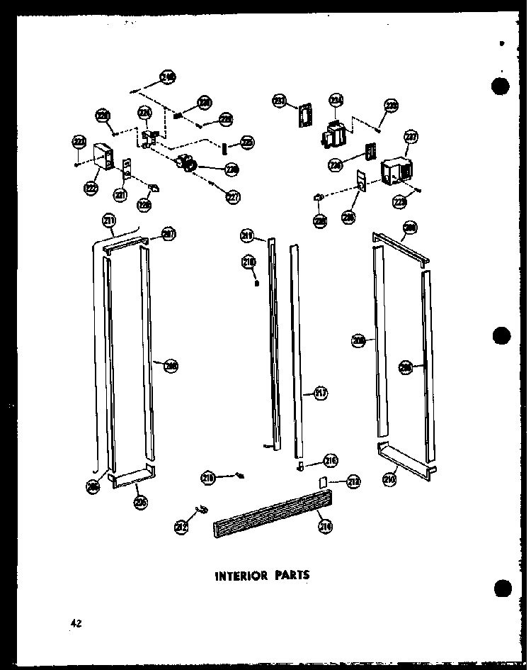 Interior Parts Diagram and Parts List for SD19W-C-P60340-23WC  Amana Refrigerator