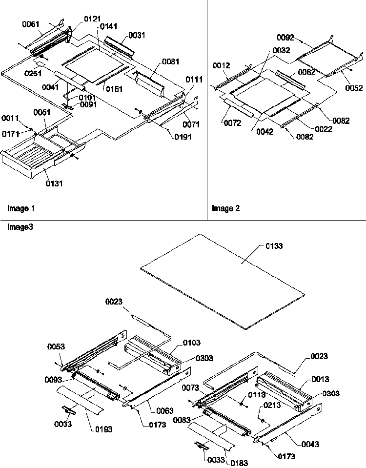 Shelving Assemblies Diagram and Parts List for HT600W-P1319401WW  Amana Refrigerator