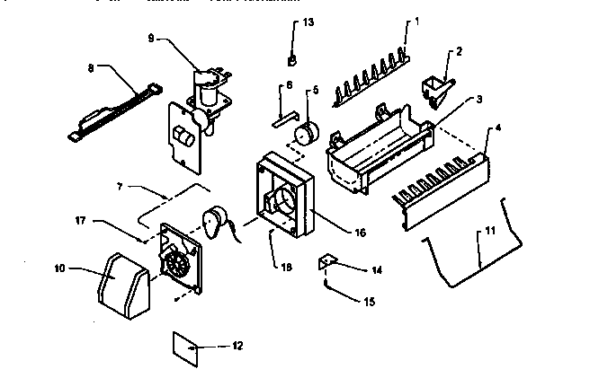 Icemaker Diagram and Parts List for TRI22S4L-P1196302WL  Amana Refrigerator