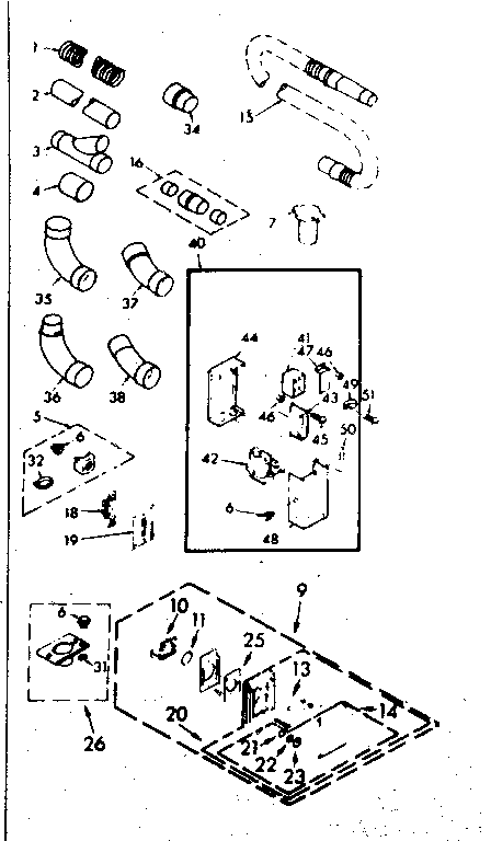 Installation Replacement Parts Diagram and Parts List for 11640230  Kenmore Central Vacuum