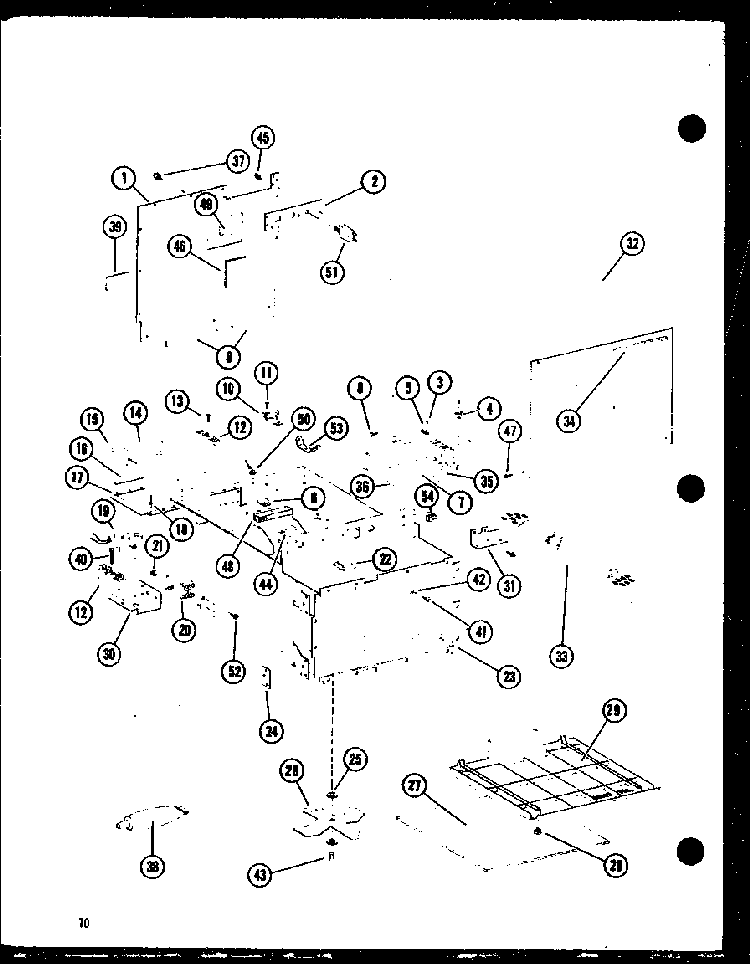 Access Panel Diagram and Parts List for RC-10S P72649-2M Amana Microwave