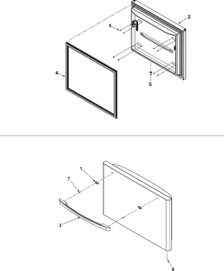 Freezer Door Diagram and Parts List for ABB2527DEB2  Amana Refrigerator