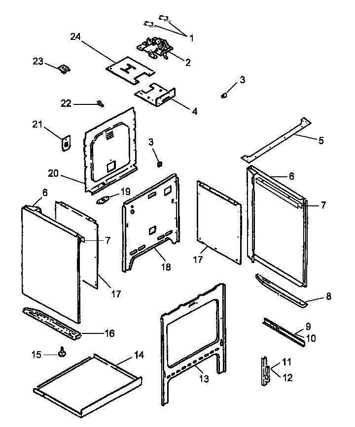 Oven Assy Diagram and Parts List for ART6600E-P1142640NE  Amana Range