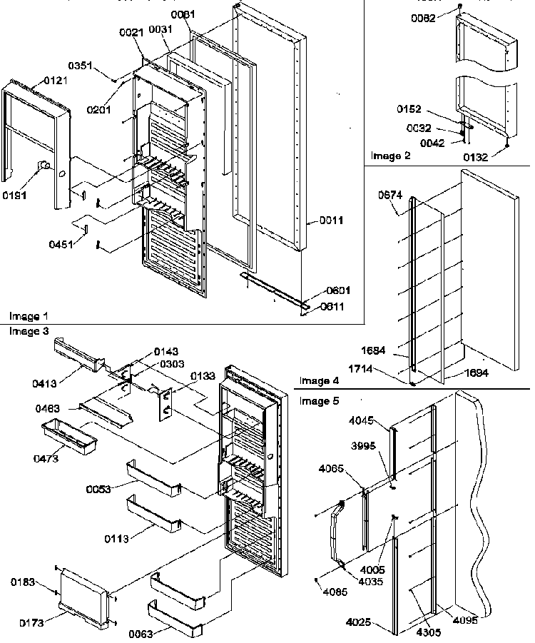 Refrigerator Door Diagram and Parts List for SRD27TPSE-P1190313WE  Amana Refrigerator