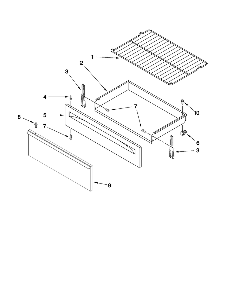 Drawer & Broiler Parts Diagram and Parts List for AER5822VAB0  Amana Range