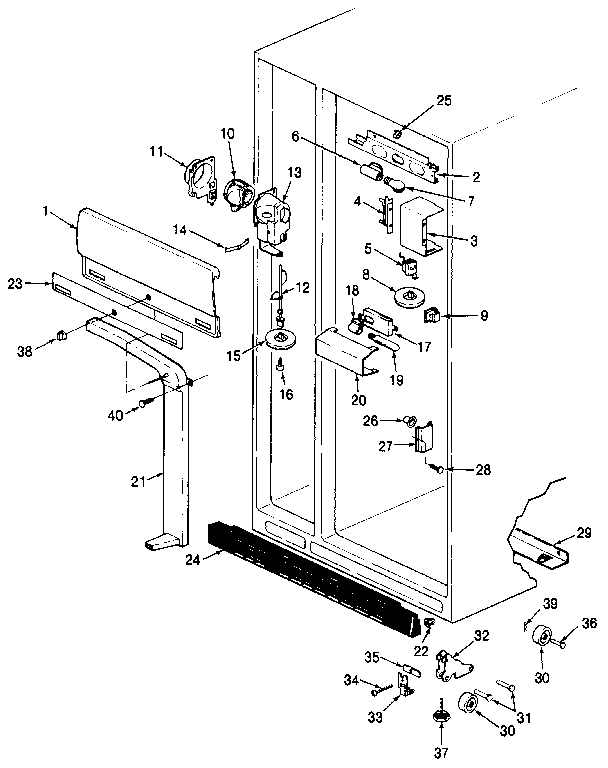 Fresh Food Compartment Diagram and Parts List for JRSD246B MAQ81A Jenn-Air Refrigerator