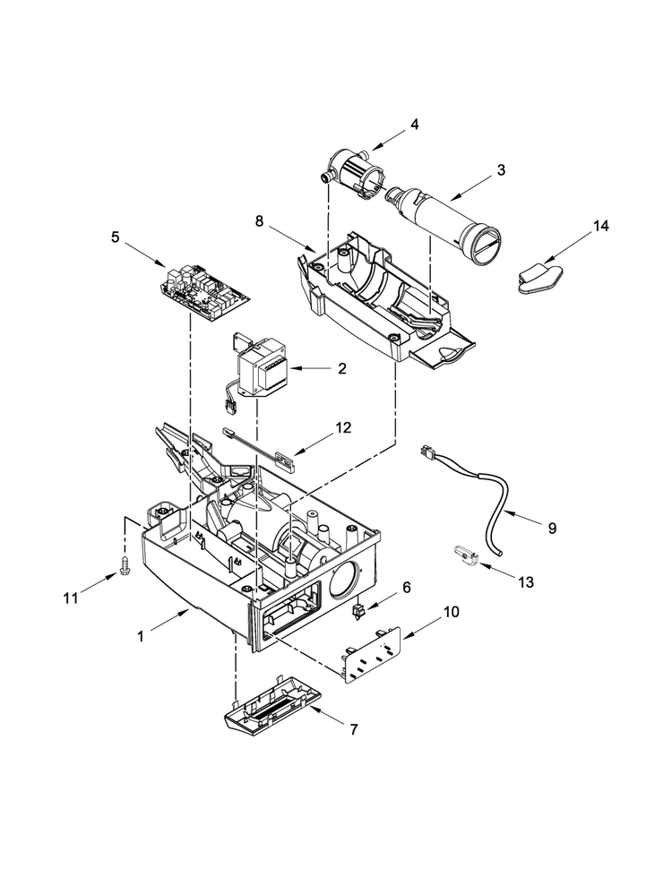 Control Panel Parts Diagram and Parts List for MIM1554ZRS0  Maytag Ice Maker