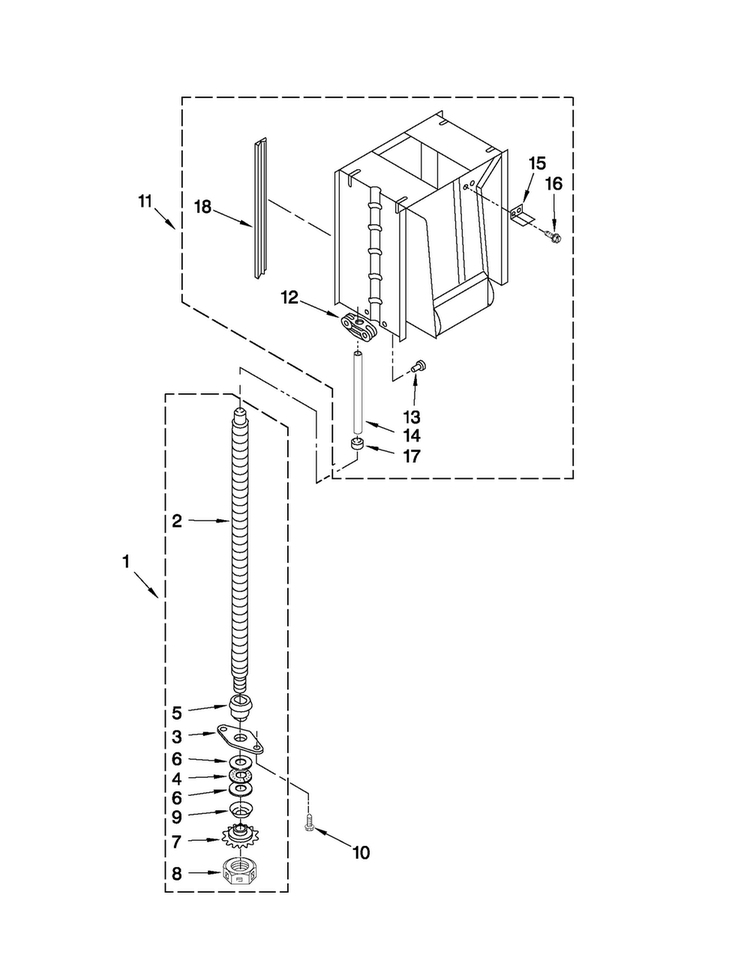 Powerscrew And Ram Parts Diagram and Parts List for TC707S2  Jenn-Air Trash Compactor