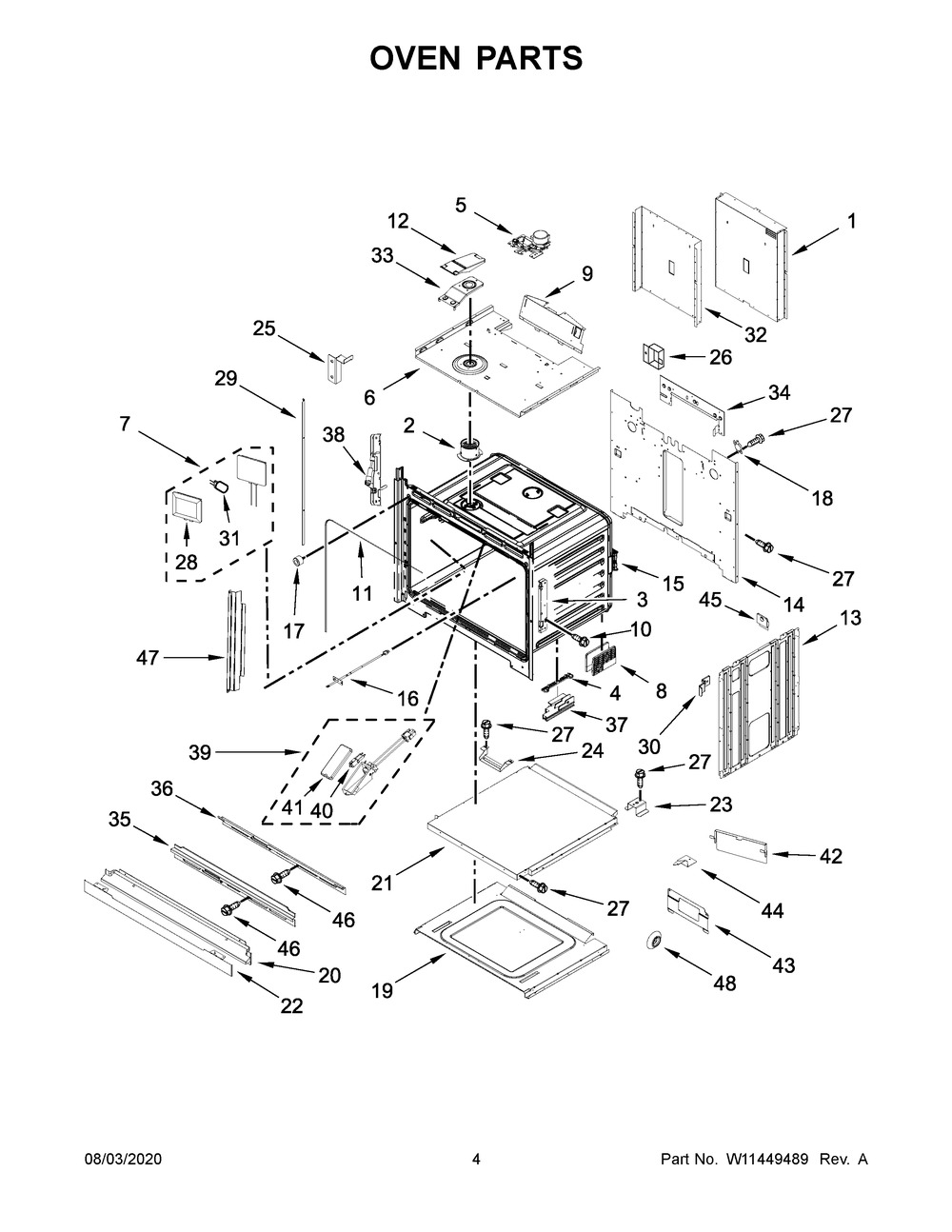 Oven Parts Diagram and Parts List for JJW3830IM01  Maytag Range