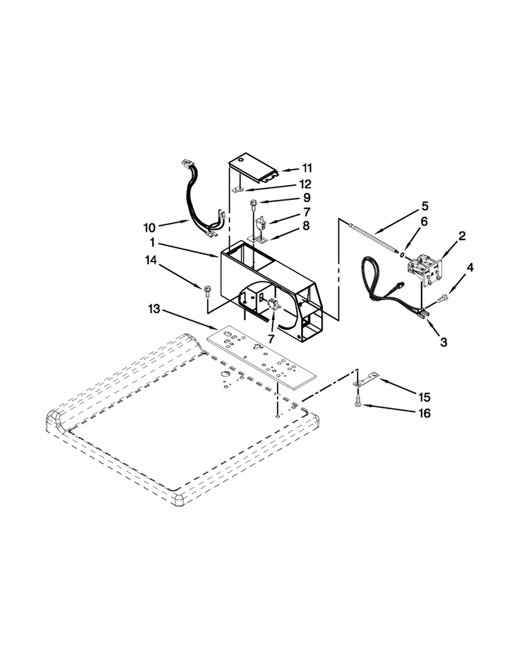 Meter Case Parts Diagram and Parts List for MHN30PDCXW0  Maytag Washer