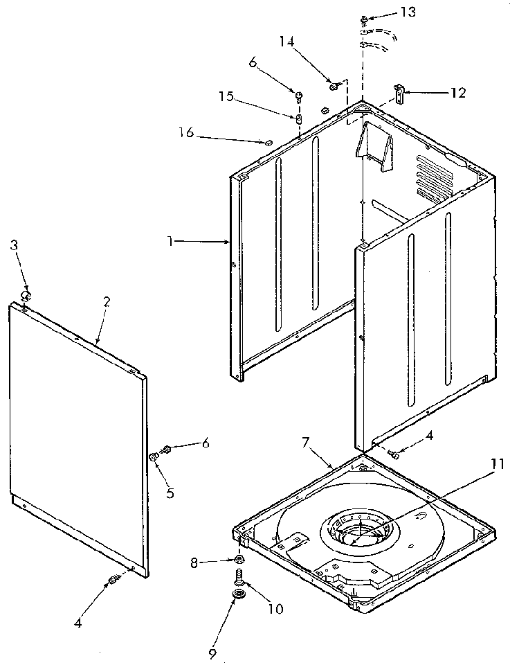 Front Panel, Cabinet And Base Diagram and Parts List for NA3612L33628  Speed Queen Washer