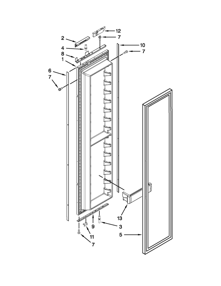 Freezer Door Parts Diagram and Parts List for JS42NXFXDW04  Jenn-Air Refrigerator