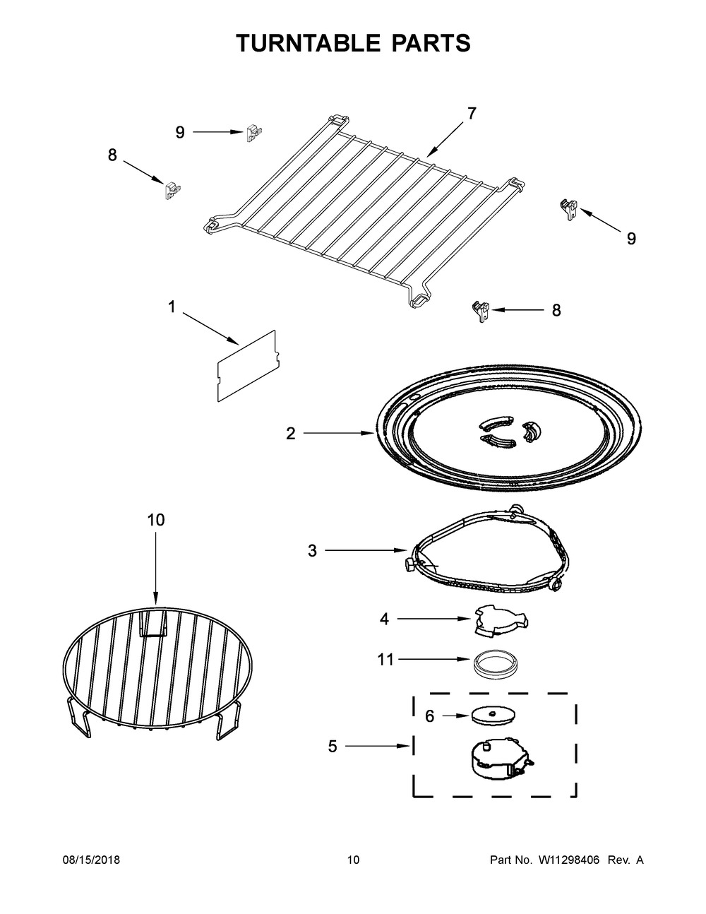 Turntable Parts Diagram and Parts List for JMV9196CS6  Maytag Microwave