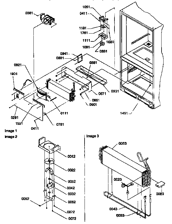 Evaporator And Freezer Control Diagram and Parts List for 67272-P1311001WW  Amana Refrigerator