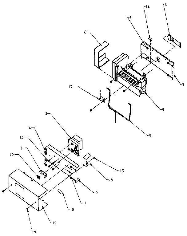 Icemaker Diagram and Parts List for SXDE27N-P1162206W  Amana Refrigerator