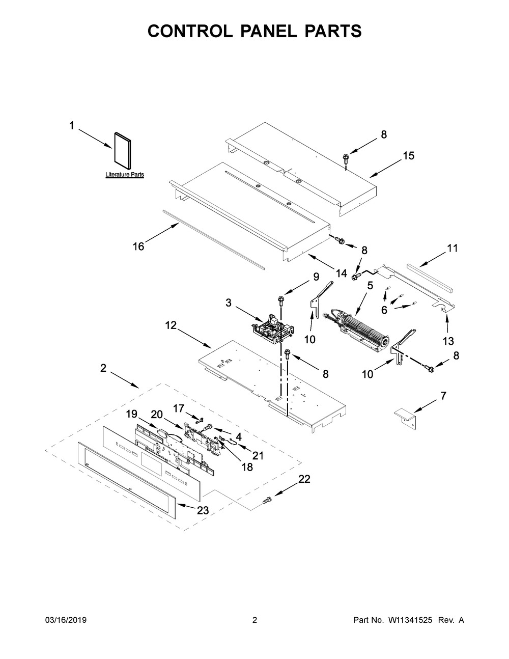 Control Panel Parts Diagram and Parts List for JJW3830IL00  Maytag Wall Oven