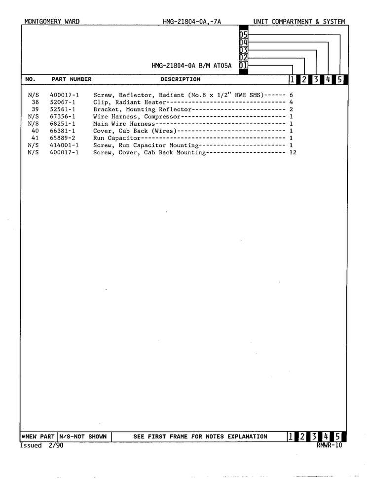 Unit Compartment And System Page 3 Diagram and Parts List for 21804A  Admiral Refrigerator