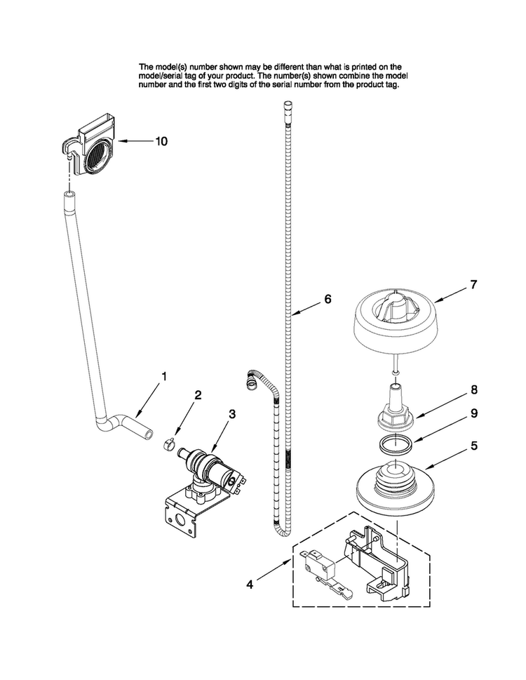 Fill And Overfill Parts Diagram and Parts List for MDB7851AWQ0  Maytag Dishwasher