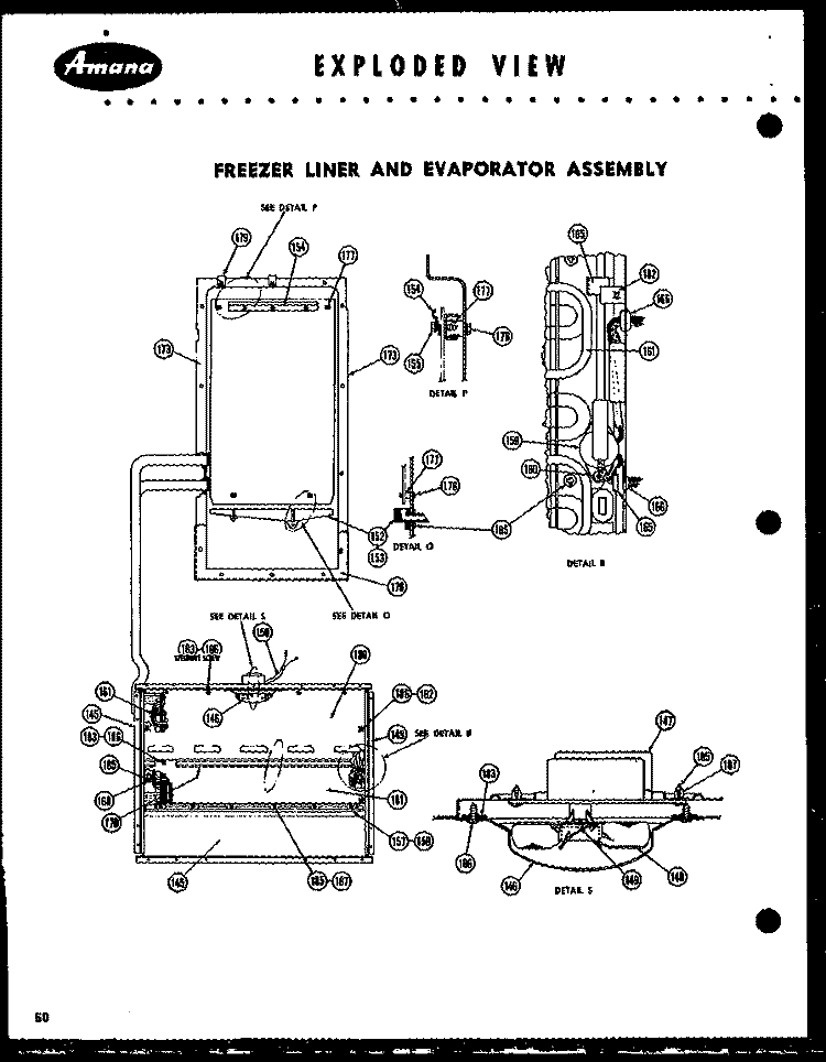 FZ LINER AND EVAP ASSY Diagram and Parts List for FPR98LD  Amana Refrigerator