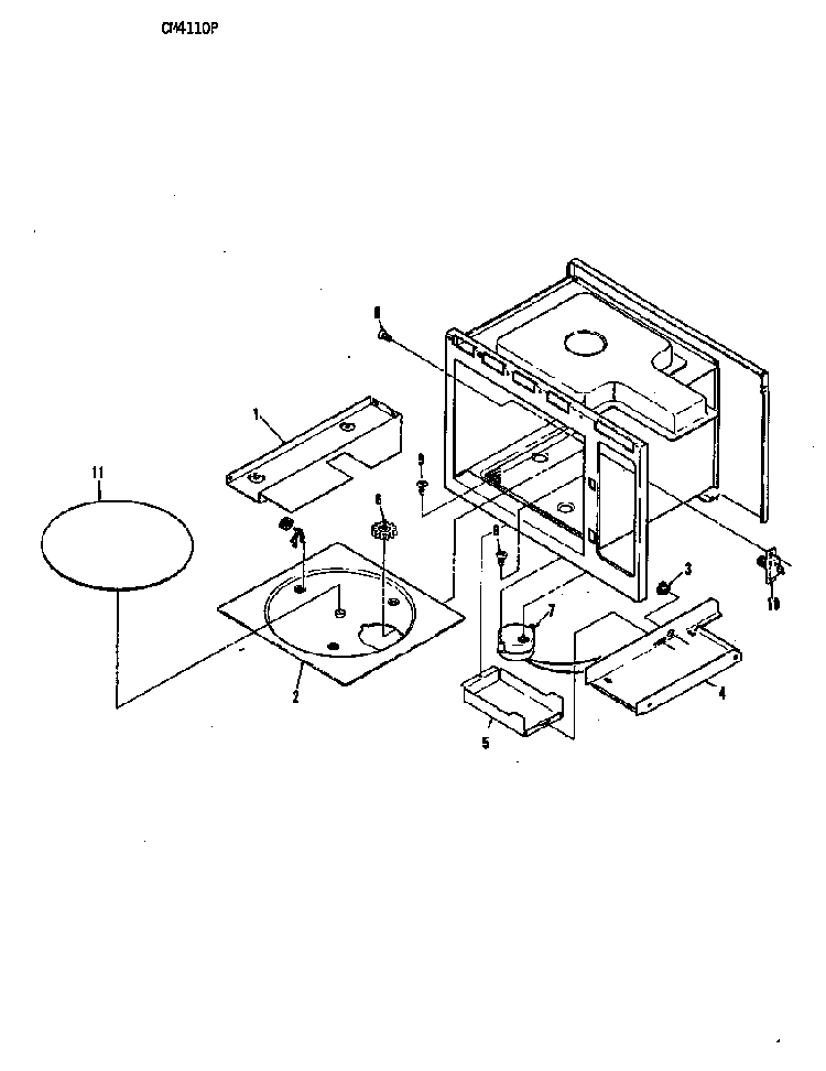 Turntable Diagram and Parts List for CM4110P  Crosley Microwave