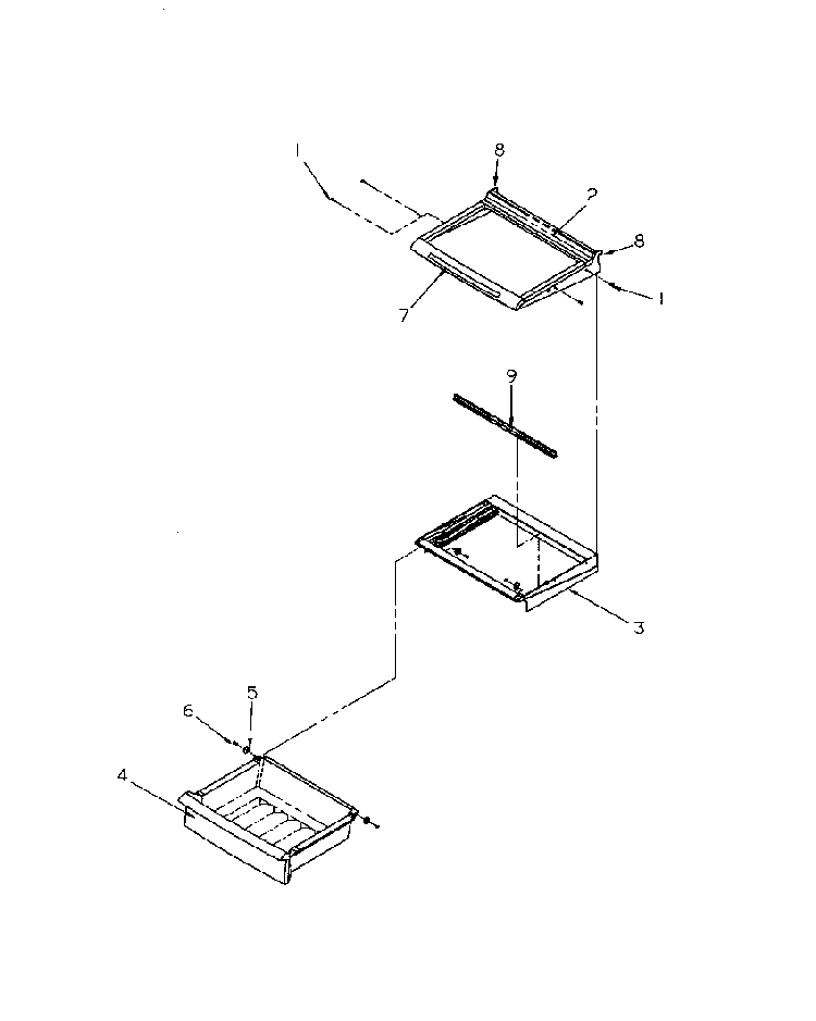 Deli Drawers Diagram and Parts List for SXD22S2E-P1190416WE  Amana Refrigerator