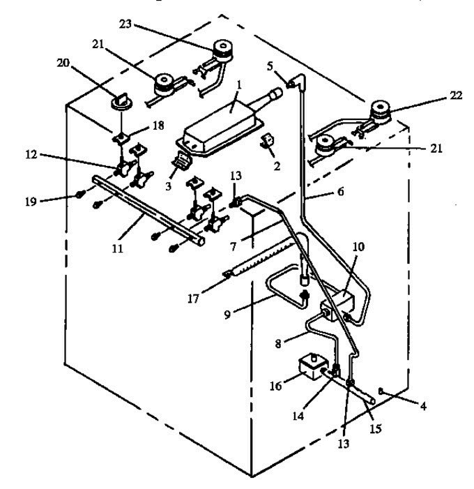 03 - Gas Components Diagram and Parts List for RST359 ALL/RST359/ALL Maytag Range
