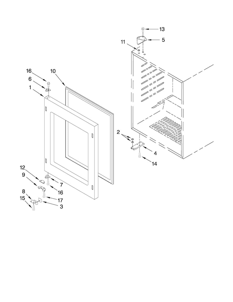Door Parts Diagram and Parts List for JUB248LBCX02  Jenn-Air Wine and Beverage Cooler