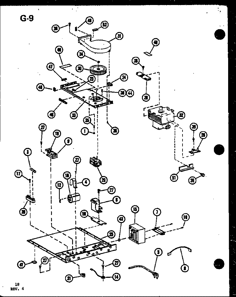 Page 8 Diagram and Parts List for RC-6PB P7386010M Amana Microwave