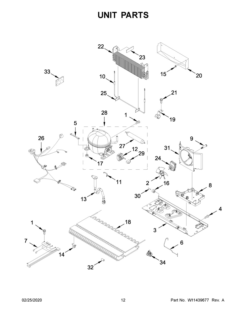 Unit Parts Diagram and Parts List for MBL1957FEZ05  Maytag Refrigerator