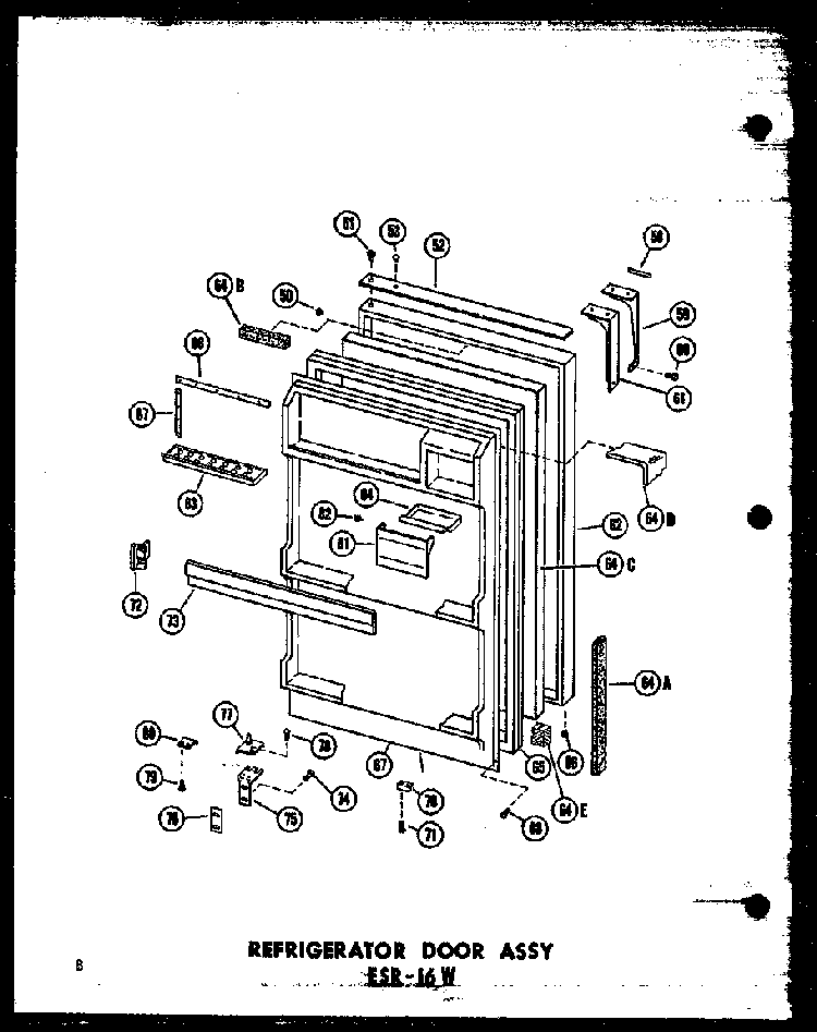 Section 7 Diagram and Parts List for ESRF-16W-C-P60303-23WC  Amana Refrigerator