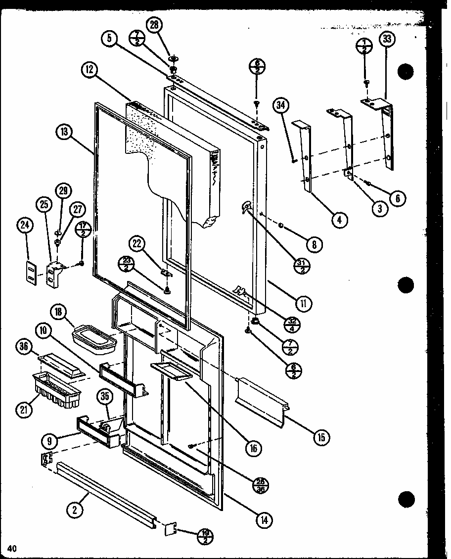Section 26 Diagram and Parts List for TX18N-P1106212W  Amana Refrigerator