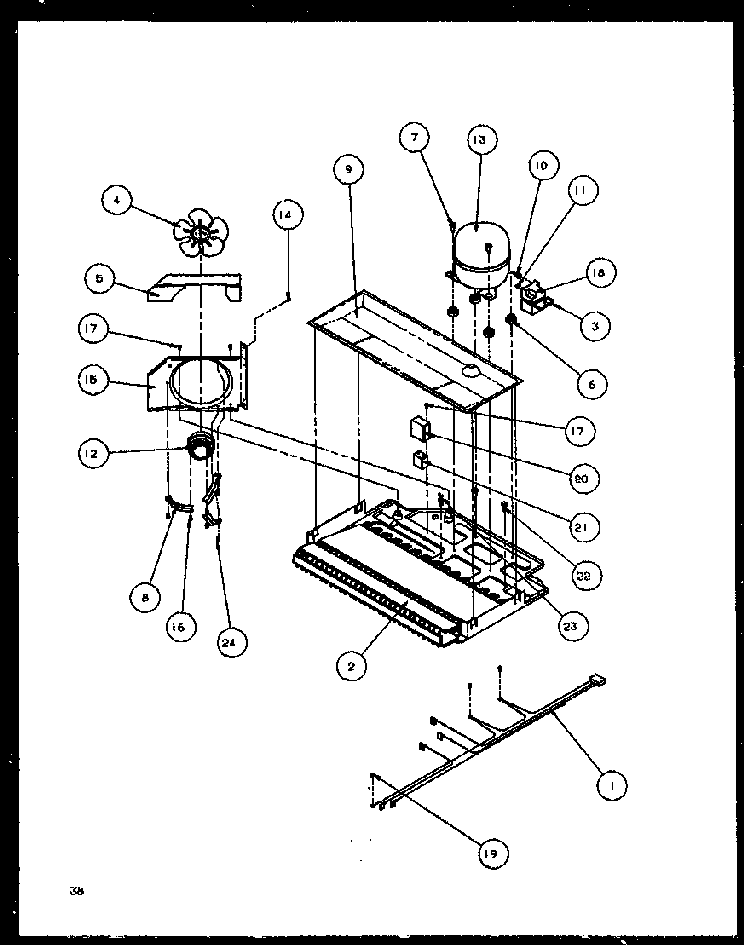 Panasonic Compressor Diagram and Parts List for TG18RBW-P1158303WW  Amana Refrigerator