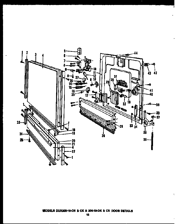 Section 5 Diagram and Parts List for DCR-225-1C-OK  Caloric Dishwasher
