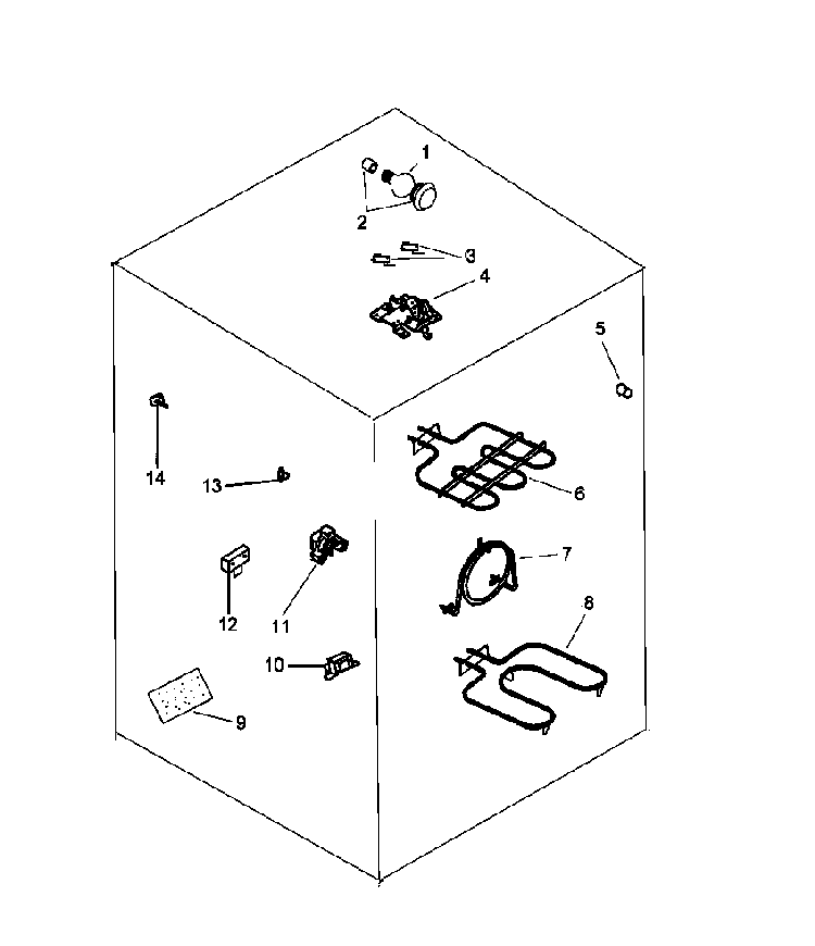Electrical Components Diagram and Parts List for ARTC7600E-P1143406NE  Amana Range
