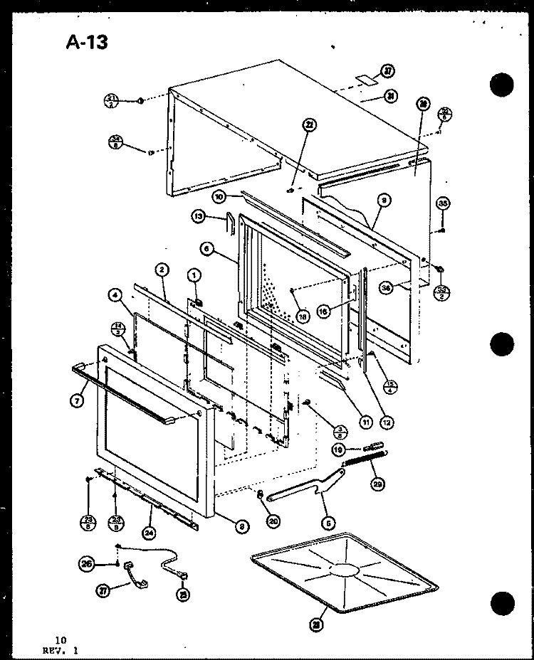 Page 4 Diagram and Parts List for RS-7A P7558905M Amana Microwave