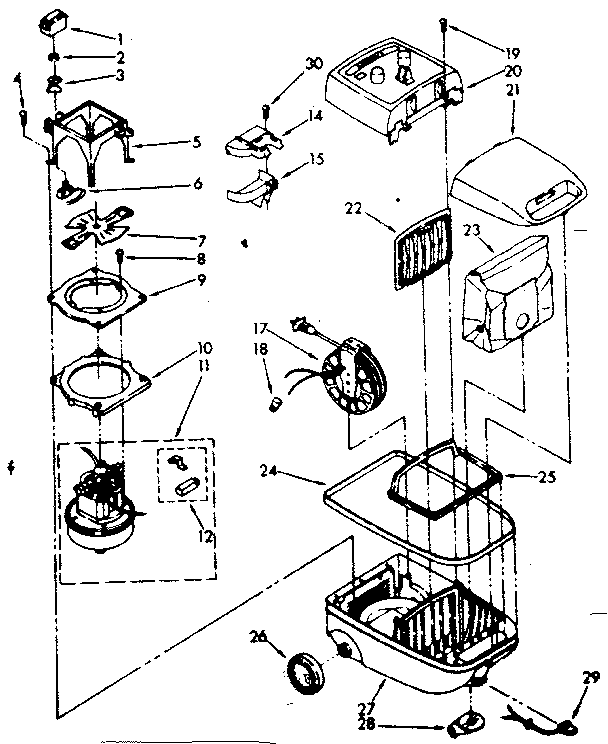 Vacuum Cleaner Parts Diagram and Parts List for 1162532081  Kenmore Canister Vacuum
