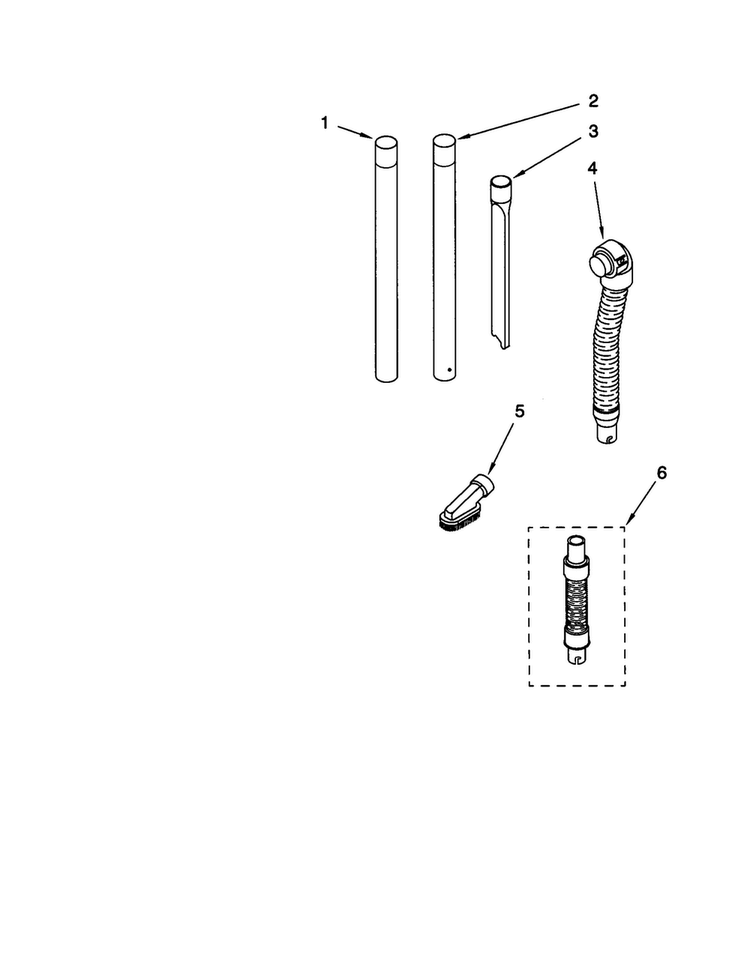 Hose And Attachments Diagram and Parts List for 11630312000  Kenmore Upright Vacuum