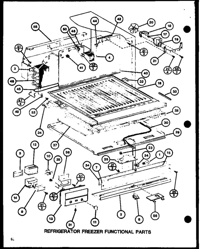 Refrigerator Freezer Functional Parts 4 Diagram and Parts List for IC3H-P7621307W-TM  Amana Refrigerator