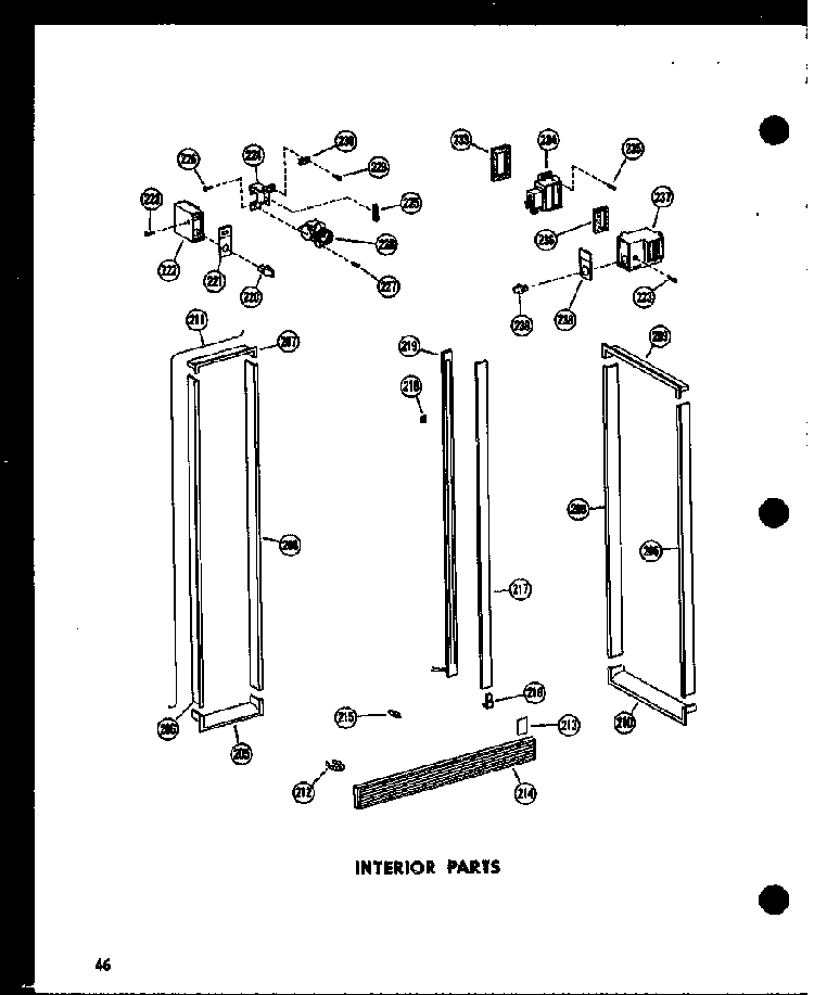 Interior Parts Diagram and Parts List for SRN22N-C-P60230-64WC  Amana Refrigerator