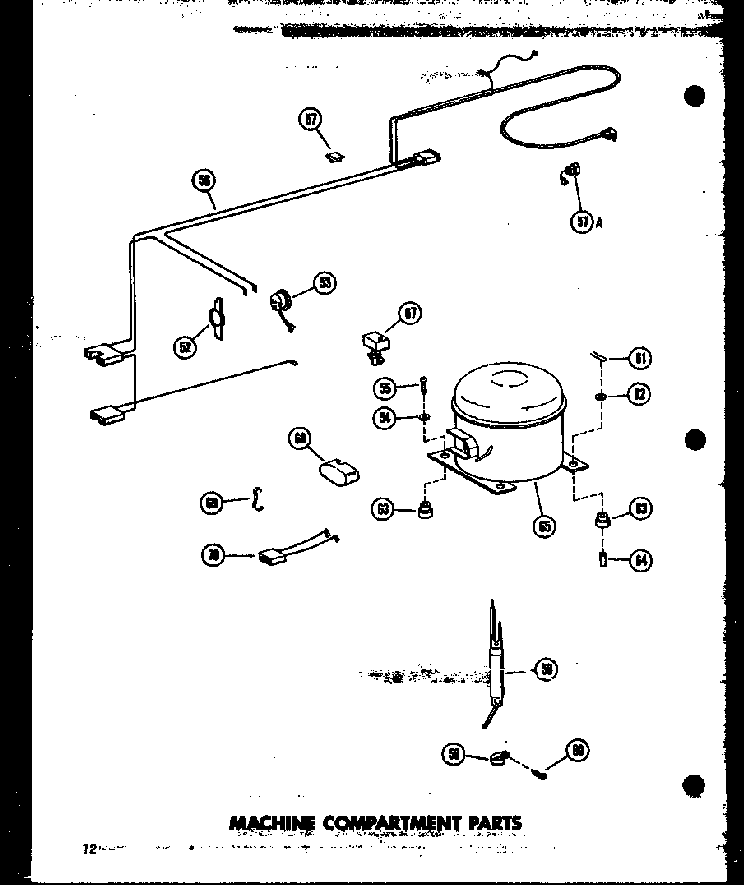 Machine Compartment Parts Diagram and Parts List for C11W P60330-9W Amana Freezer