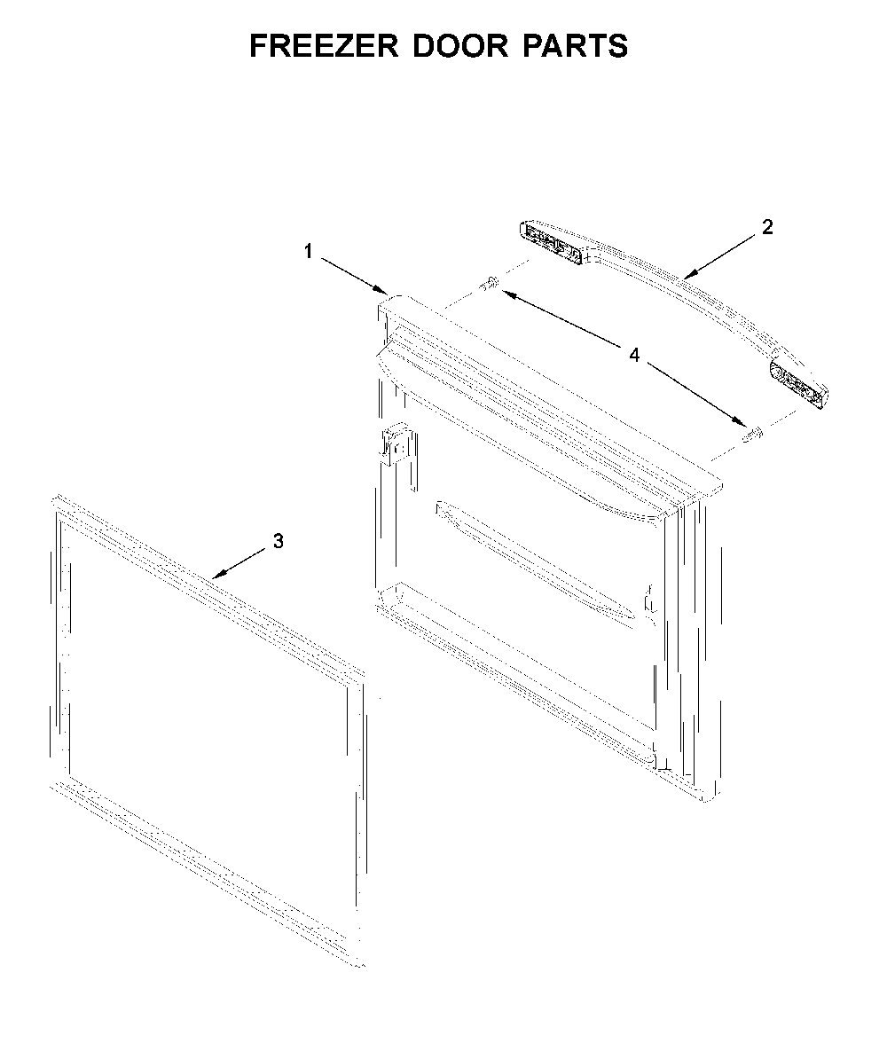 Freezer Door Parts Diagram and Parts List for 59679343511  Kenmore Refrigerator